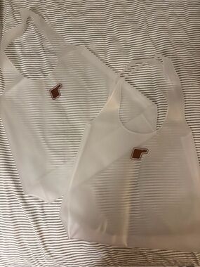 RHODE White Translucent Tote with Brown Accent Logo